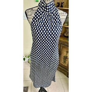 Pink Tartan 100% silk halter dress in clover design